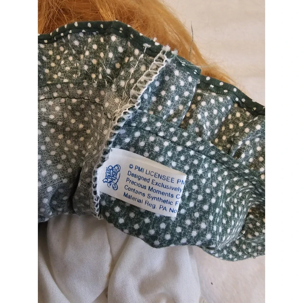 Precious Moments‎ Doll Green Polka Dot Dress Made in Philippines 9